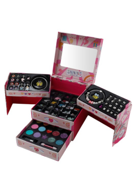 Piękny zestaw do samodzielnego tworzenia biżuterii wysokiej jakości oraz robienia makeup - box z sufladkami