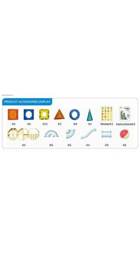Magnetyczny zestaw klocków z labiryntem 73 elementy Magnetyczny zestaw klocków z labiryntem 73 elementy