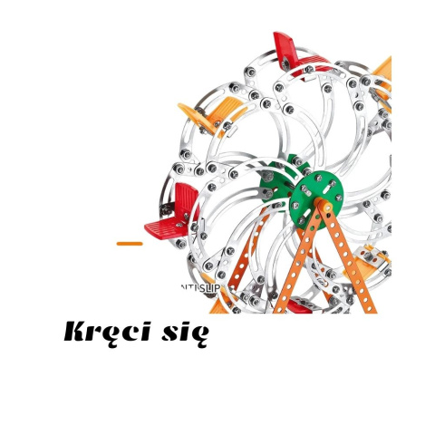 Metalowy model konstrukcyjny karuzela diabełski młyn - 340 elementów Metalowy model konstrukcyjny karuzela diabełski młyn - 340 elementów