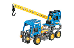 Metalowy model konstrukcyjny ciężarówka dźwig - 181 elementów