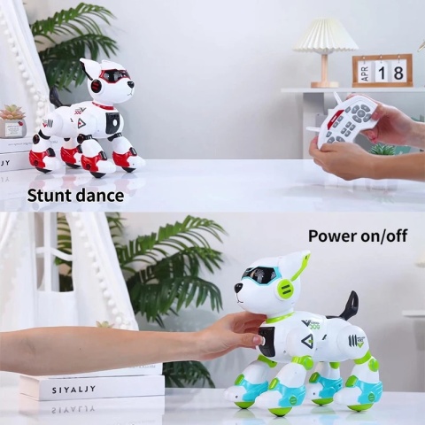 AI robot pies zdalnie sterowany - zielono-niebieski