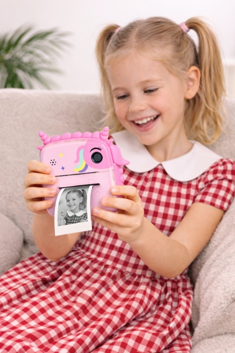 Aparat fotograficzny z natychmiastową drukarką zdjęć - różowy