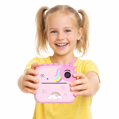 Aparat fotograficzny z natychmiastową drukarką zdjęć - różowy