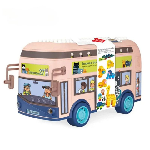 Autobus z klockami - pojemnik na klocki (2 w 1) 136 elementów Autobus z klockami - pojemnik na klocki (2 w 1) 136 elementów