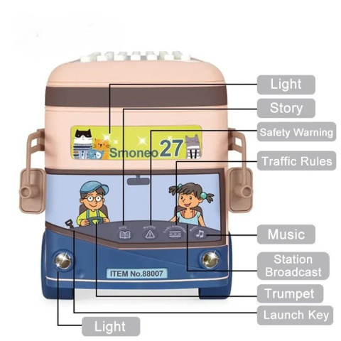 Autobus z klockami - pojemnik na klocki (2 w 1) 136 elementów Autobus z klockami - pojemnik na klocki (2 w 1) 136 elementów