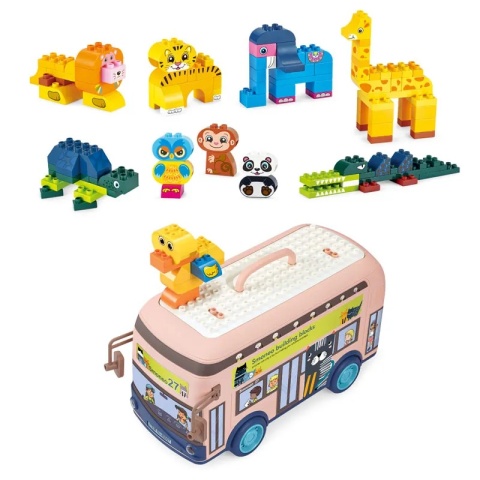 Autobus z klockami - pojemnik na klocki (2 w 1) 136 elementów