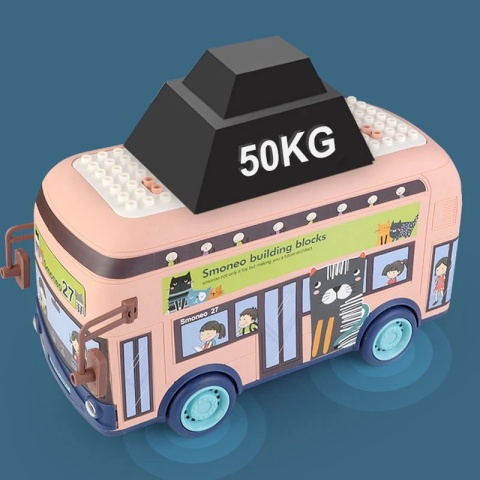 Autobus z klockami - pojemnik na klocki (2 w 1) 136 elementów
