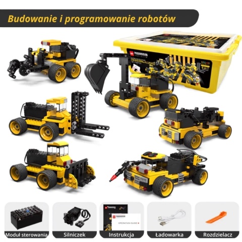 Duży zestaw klocków konstrukcyjnych do programowania 6 w 1
