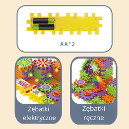 Edukacyjny zestaw koła zębate z napędem elektrycznym - 130 elementy