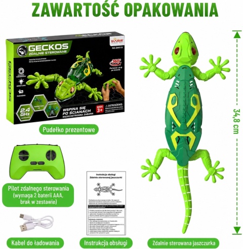 Gekon zdalnie sterowany chodzący po ścianie