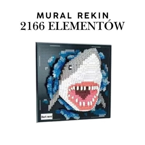 Mural z klocków rekin 2166 elementów