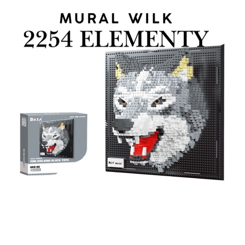 Mural z klocków wilk 2254 elementy