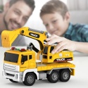 Samochód ciężarowy koparka z efektami dźwiękowymi i świetlnymi z ruchomym ramieniem roboczym