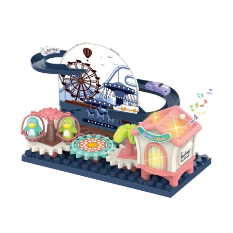 Tor dla samochodzików z elementami sprawnościowymi oraz efektem lewitowania samochodzików