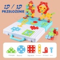 Układanka edukacyjna 3D z śrubokrętem w zamykanej walizce - 252 elementy
